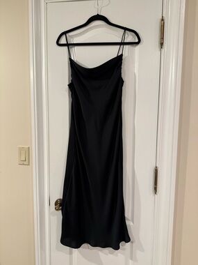 Zara Black Slip Dress with Cowl Neck